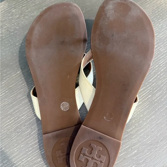 Tory Burch Cream and Brown Sandals - Picture 5 of 5